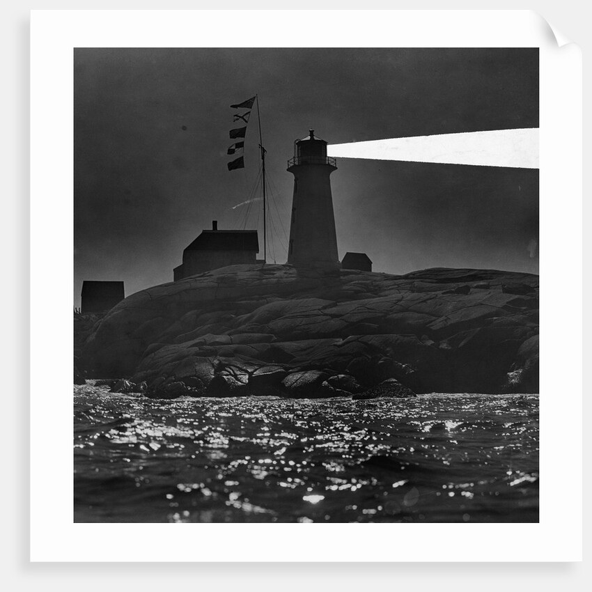 Peggys Cove Lighthouse at Night by Anonymous
