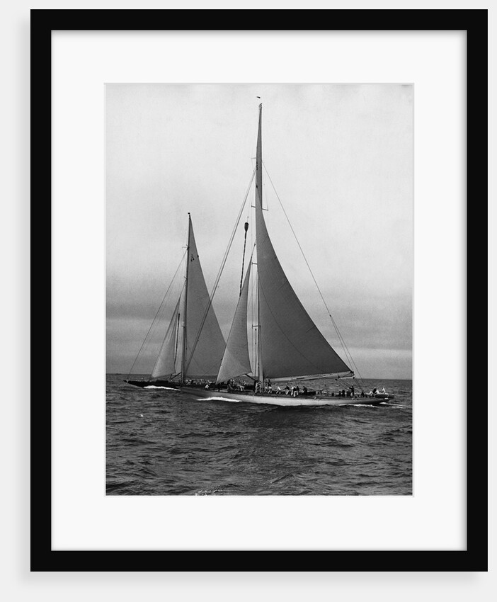 Two Sailboats at the Start of the America's Cup by Anonymous