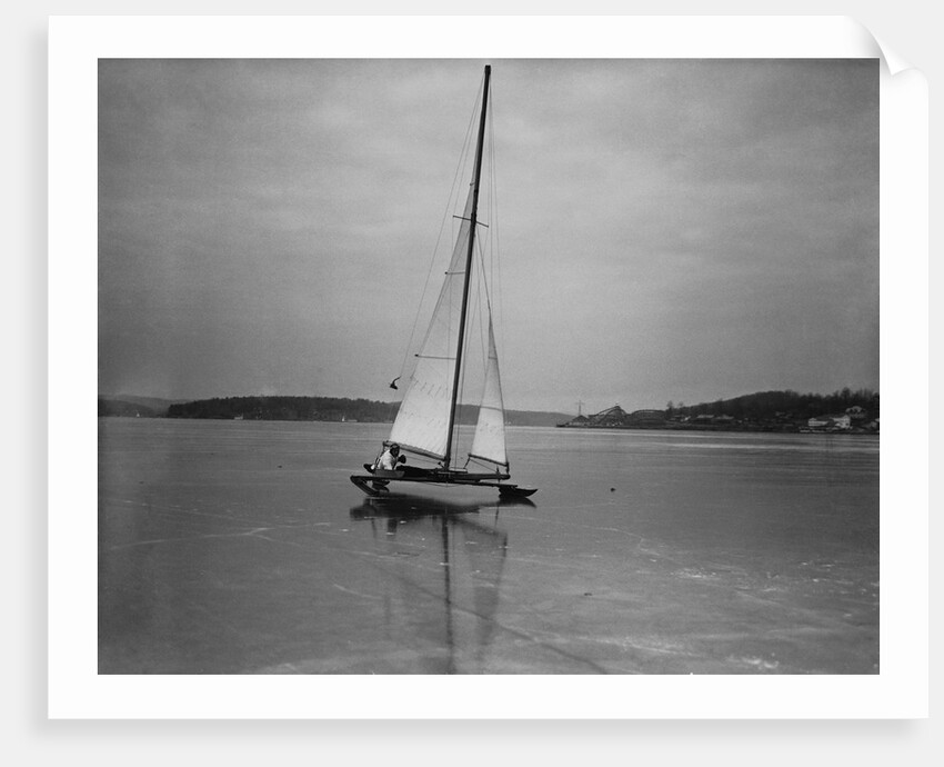 Ice Yachting on a Frozen Lake by Anonymous