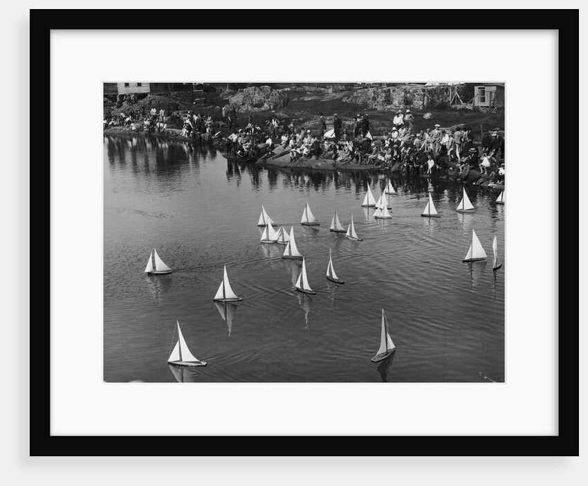 Model Yacht Regatta on a Pond by Anonymous