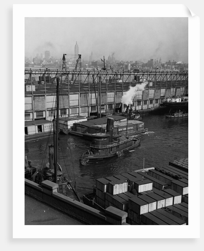 Tugboats and Cargo Ships by Anonymous