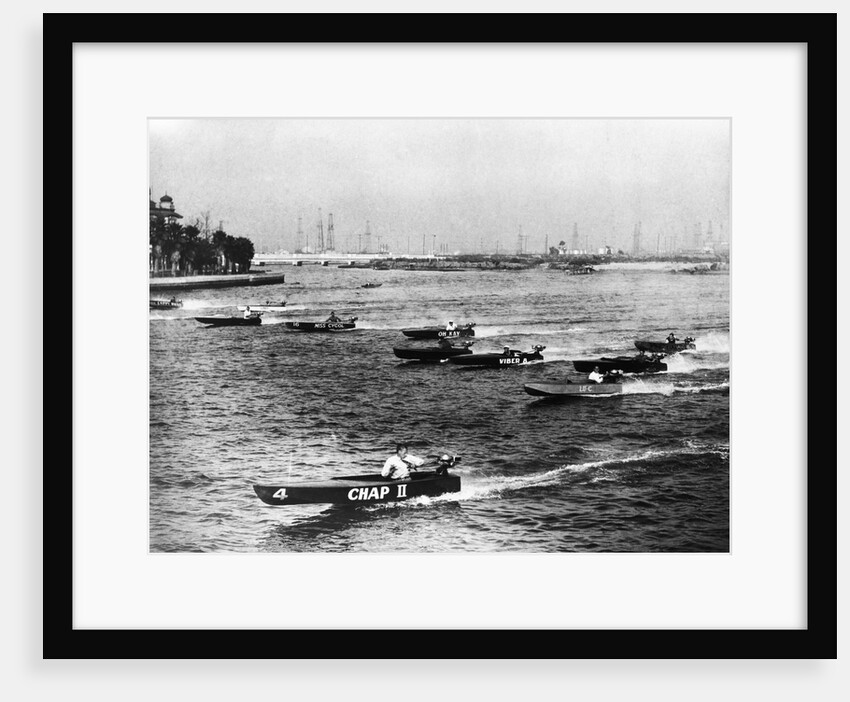 Runabout Boats in a Race by Anonymous
