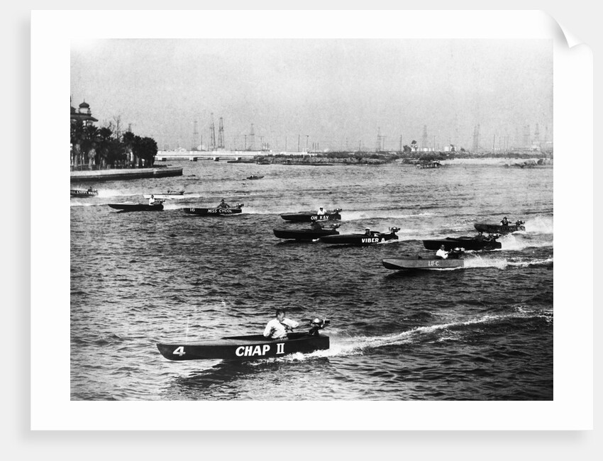 Runabout Boats in a Race by Anonymous