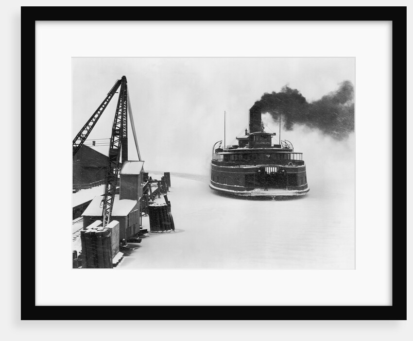 Philadelphia Ferry on Frozen Baltimore Harbor by Anonymous