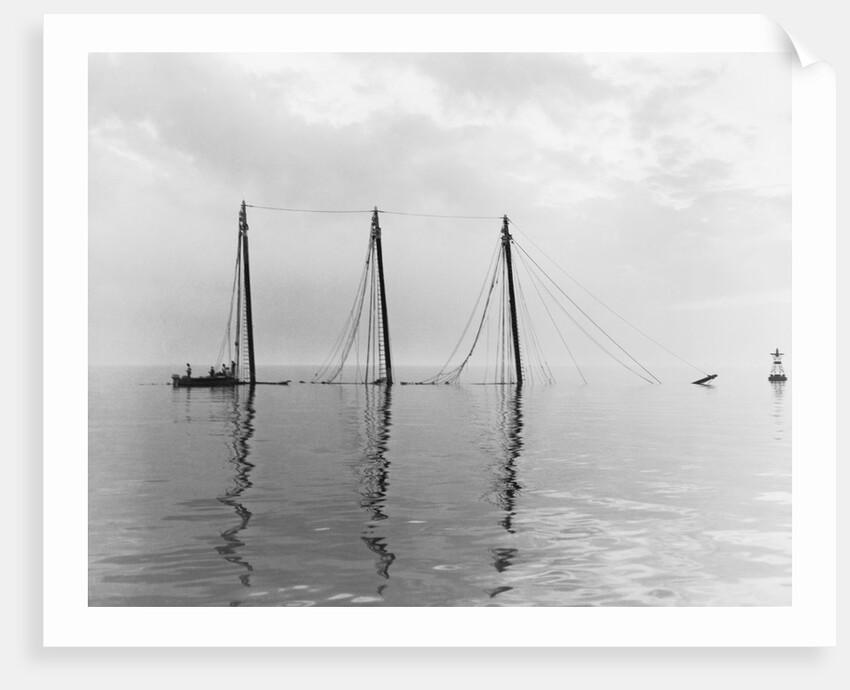 Partially Sunk Sailboat by Anonymous