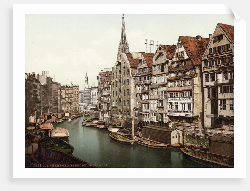 Boats and Residences Lining Waterway by Anonymous