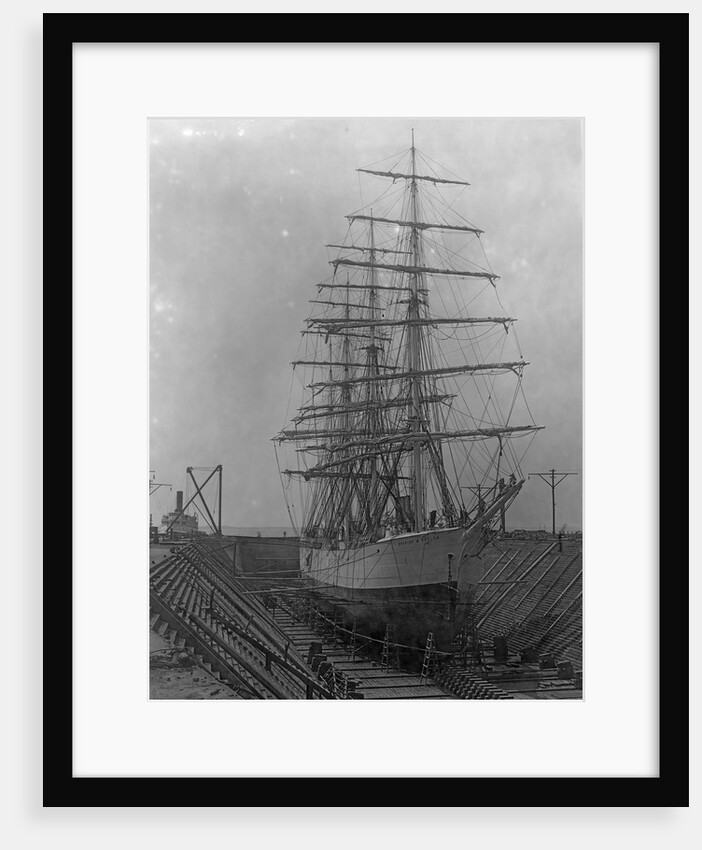 Square-Rigged Ship Erskine M. Phelps in Dry Dock by Anonymous
