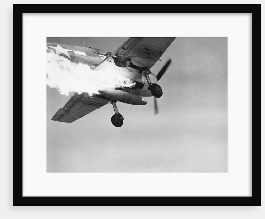 Flaming Fighter Plane by Anonymous