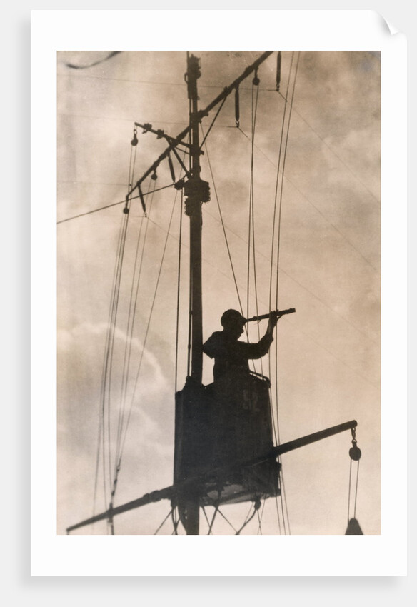 Lookout in Crow's Nest of US Subchaser by Anonymous