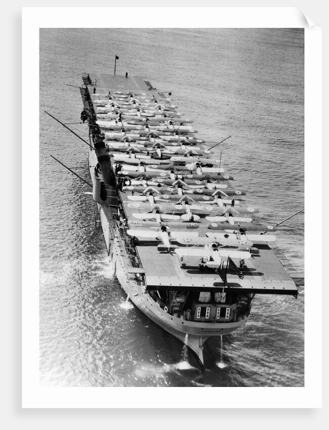 Planes on Deck of Aircraft Carrier USS Langley by Anonymous