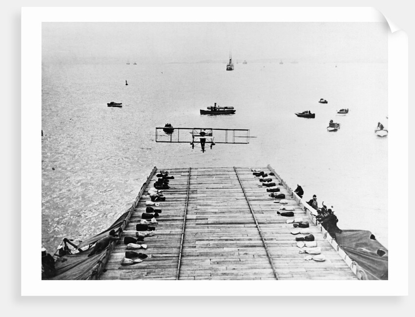 Ely Landing on Deck of USS Pennsylvania by Anonymous