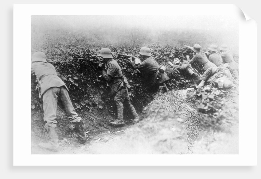 Soldiers Shooting From Their Trench by Anonymous
