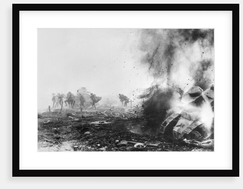 Tank Exploding into Flames by Anonymous