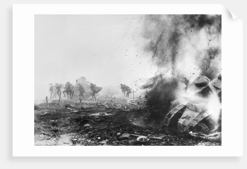 Tank Exploding into Flames by Anonymous
