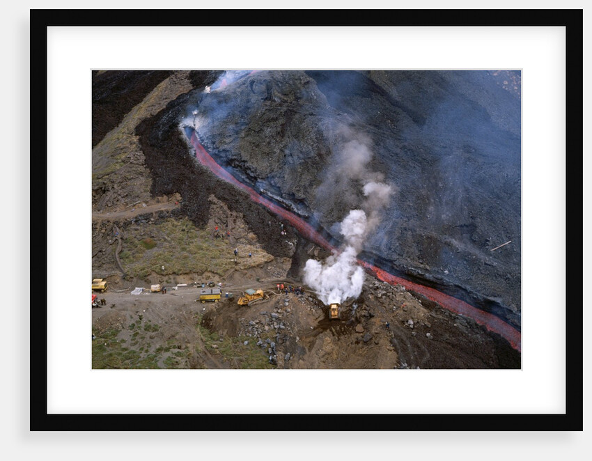 Firefighters Divert Lava Flow by Anonymous