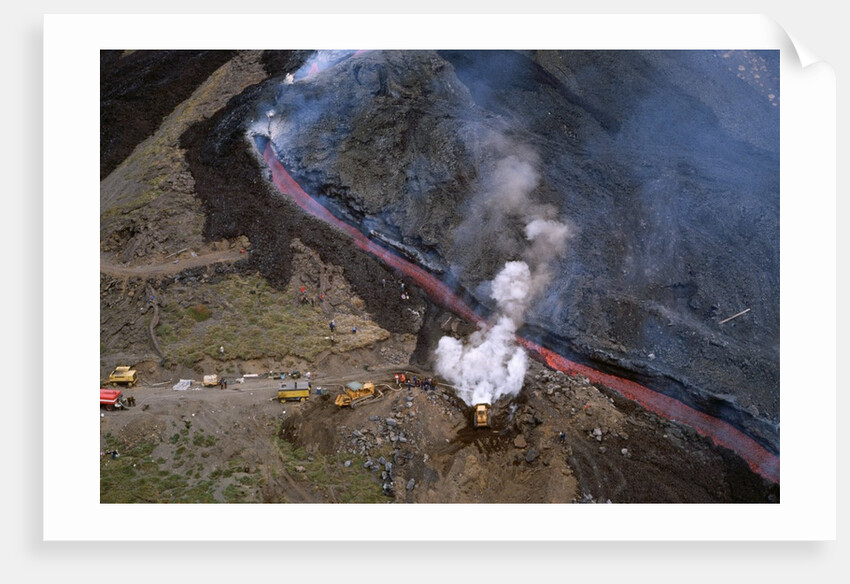 Firefighters Divert Lava Flow by Anonymous