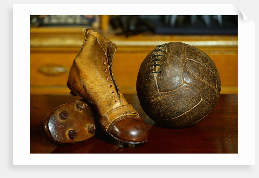 1900s Soccer Ball and Boots by Anonymous