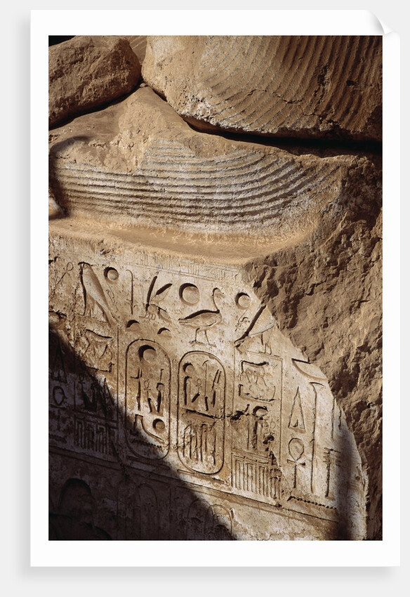 Detail of Heiroglyphics on a Colossi of Ramesses II at Sohag by Anonymous