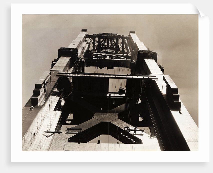 Golden Gate Bridge Under Construction by Anonymous