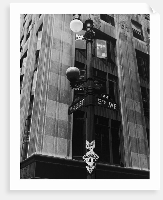 View of 5th Avenue Street Sign by Anonymous