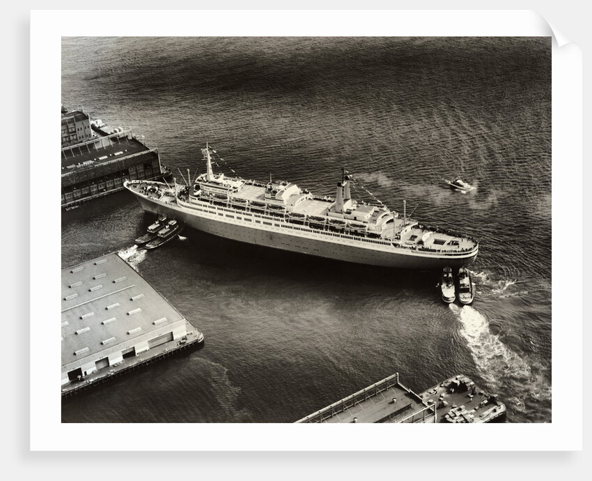 Tugboats Helping the S.S. Rotterdam Dock by Anonymous