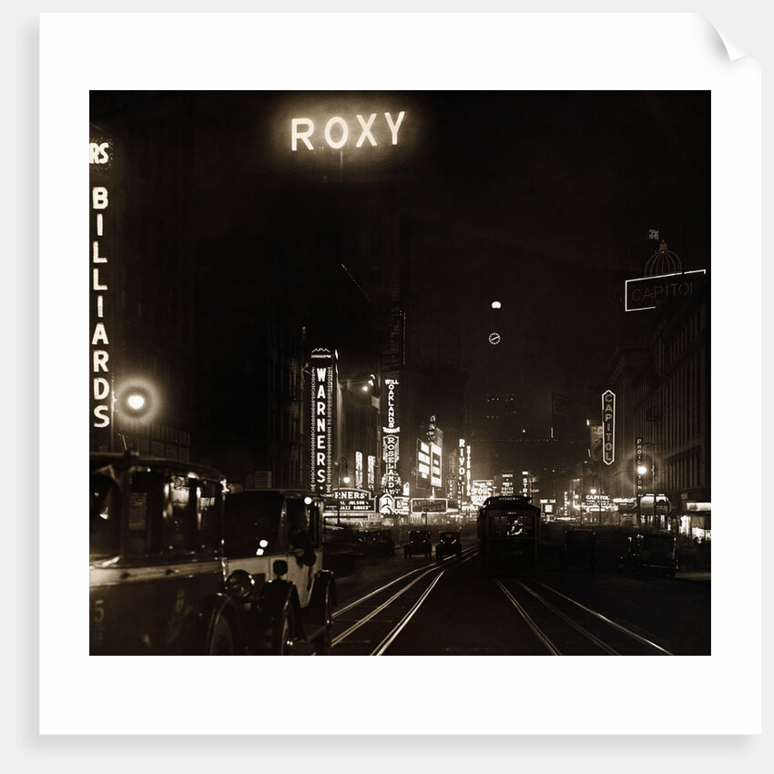 Times Square at Night, Circa the 1920's by Anonymous