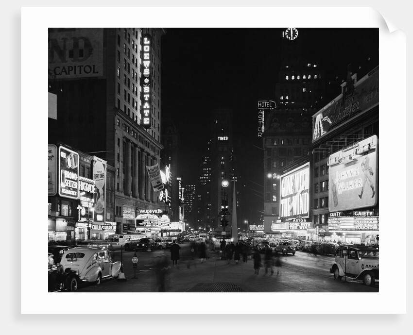 A View of Times Square at Night by Anonymous