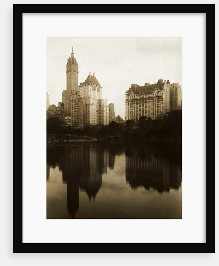View of the Plaza Hotel, the Savoy Hotel and the Sherry-Netherland Hotel Reflected in the Water by Anonymous