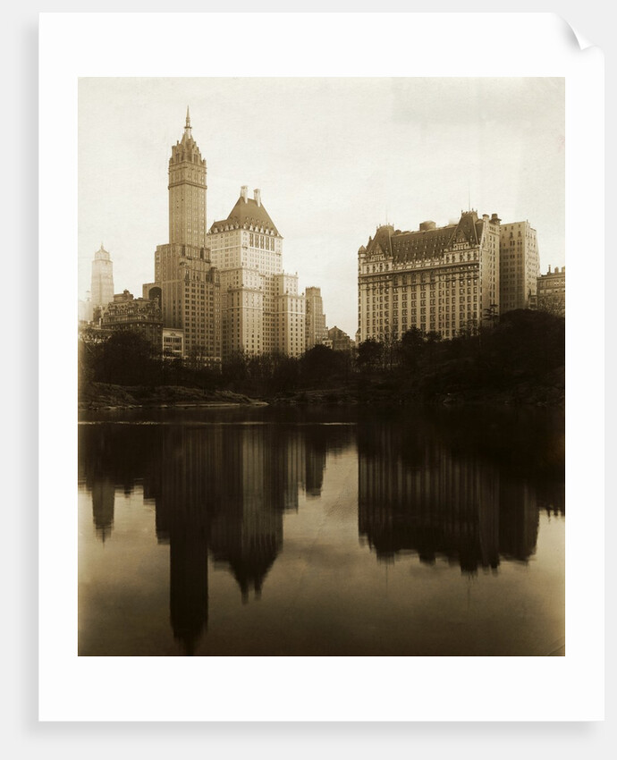 View of the Plaza Hotel, the Savoy Hotel and the Sherry-Netherland Hotel Reflected in the Water by Anonymous