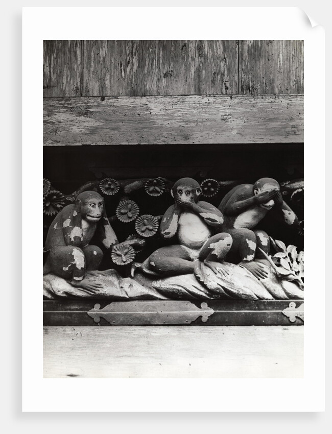 Three Wise Monkeys Sculpture at Toshugu Shrine by Anonymous