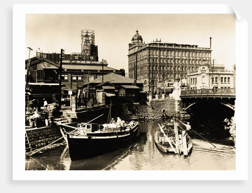 Harbor Scene Near Office Buildings by Anonymous