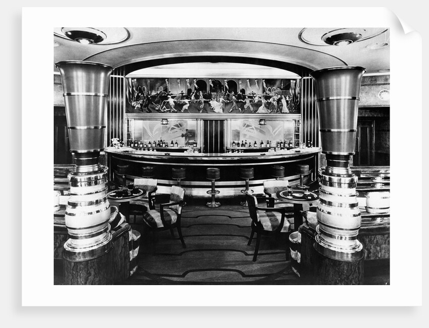 Cocktail Bar On SS Queen Mary by Anonymous