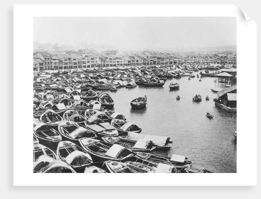 Large Collection of Boats in Singapore Harbor by Anonymous