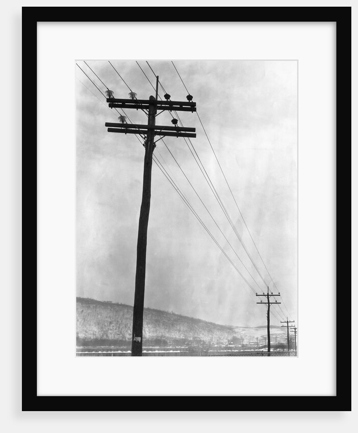 Telephone Poles in Snowy Weather by Anonymous