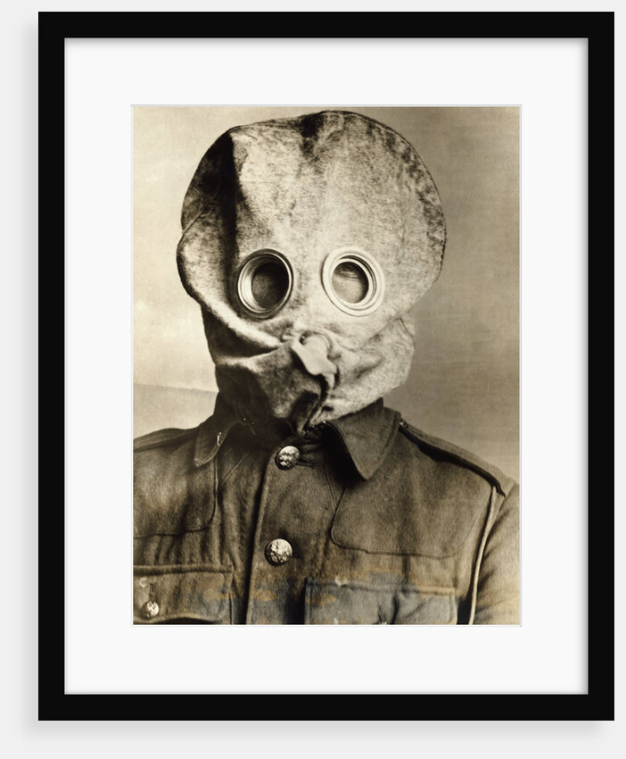 British Soldier in Gas Mask by Anonymous