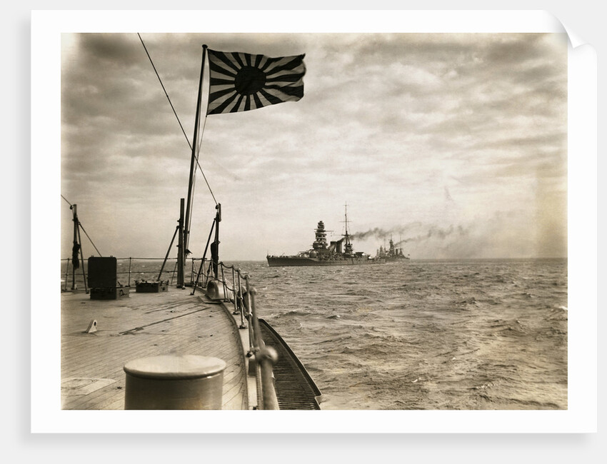 Japanese Steamship Leading Warships by Anonymous