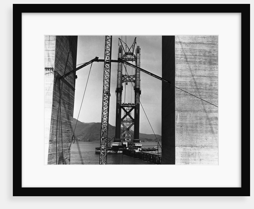 Golden Gate Bridge Under Construction by Anonymous