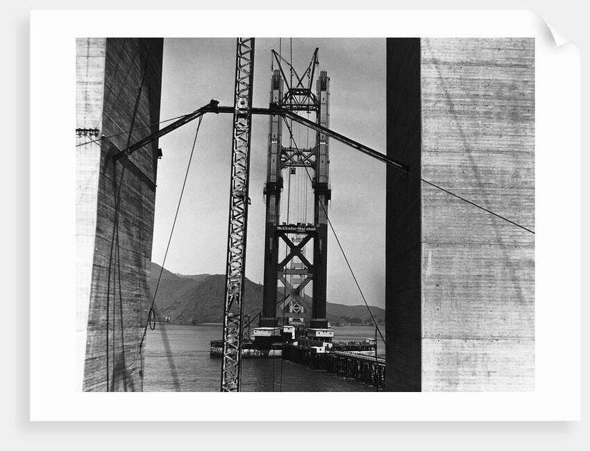 Golden Gate Bridge Under Construction by Anonymous