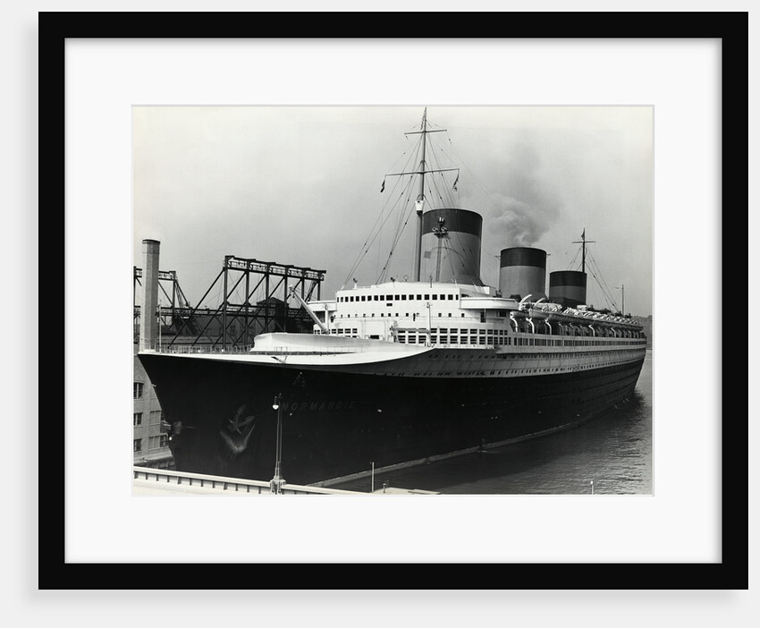SS Normandie Docked in New York Harbor by Anonymous