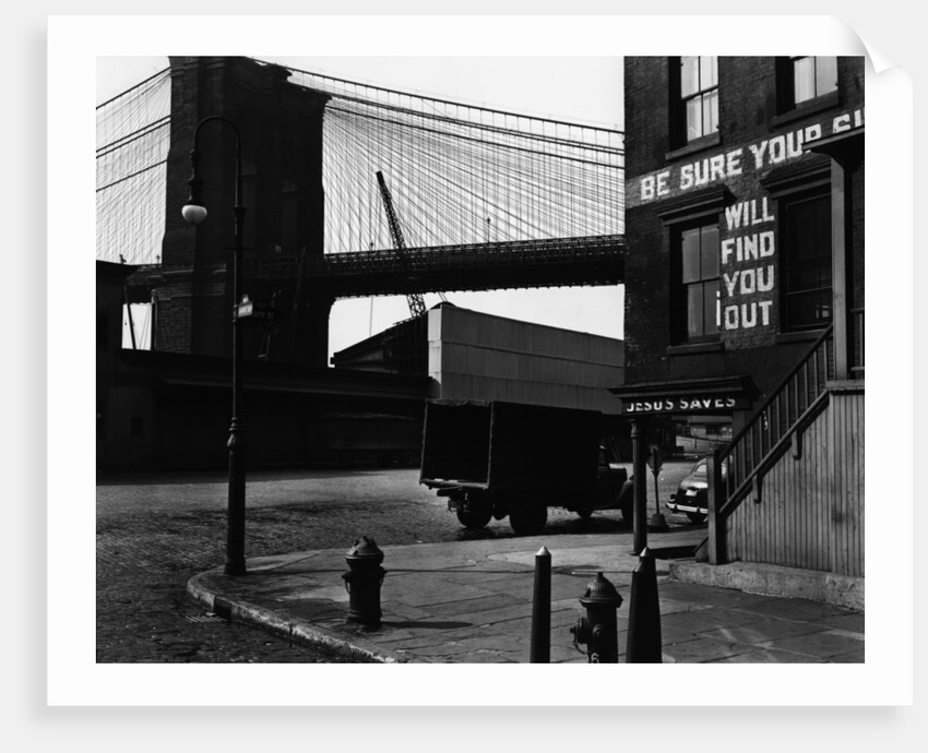 Street Corner Near the Brooklyn Bridge by Anonymous