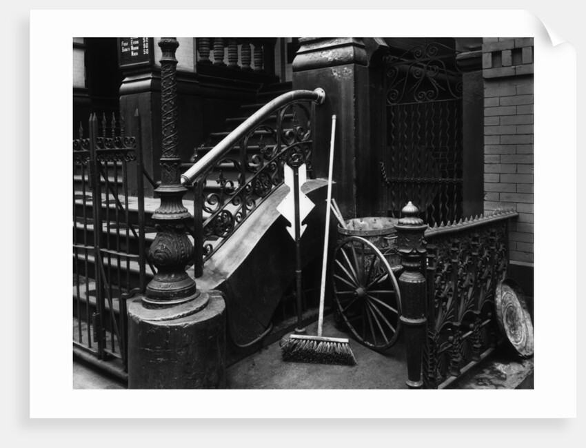 Stairway With Broom, Manhattan, 1945 by Anonymous