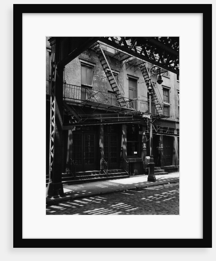 Elevated Train Track Shadows on a Cobblestone Street, Manhattan, 1944 by Anonymous