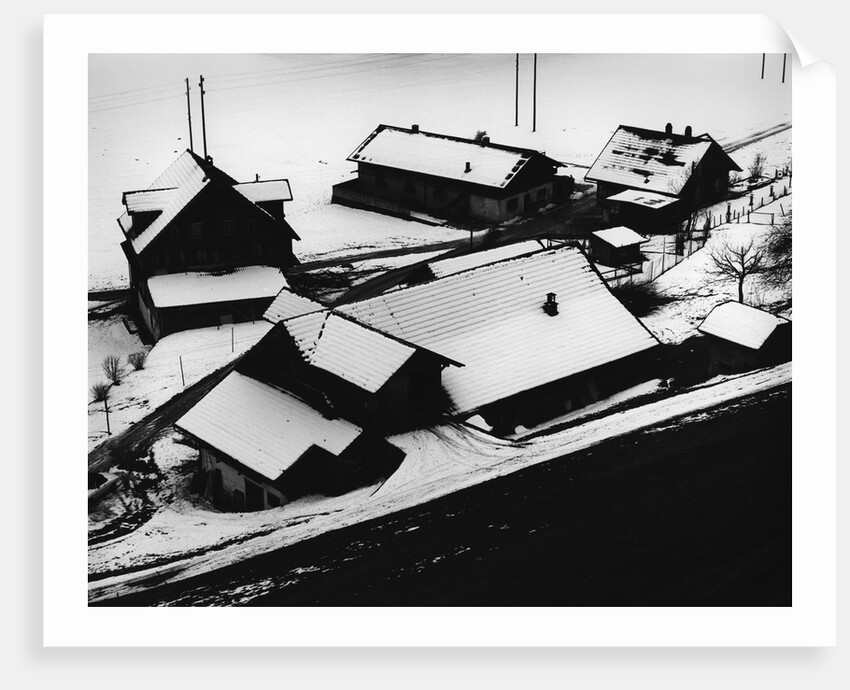 Snow Covered Buildings by Anonymous