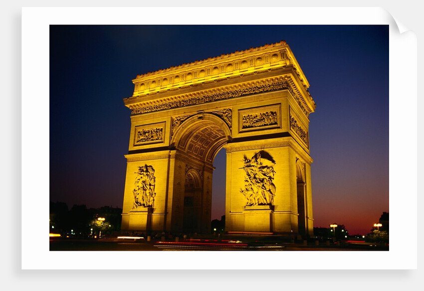 Arc de Triomphe de l'Etoile Illuminated at Night by Anonymous