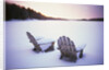 Two Snow-covered Chairs Outdoors by Anonymous