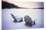 Two Snow-covered Chairs Outdoors by Anonymous