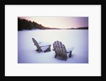 Two Snow-covered Chairs Outdoors by Anonymous
