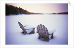 Two Snow-covered Chairs Outdoors by Anonymous