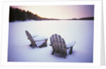 Two Snow-covered Chairs Outdoors by Anonymous