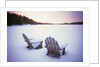 Two Snow-covered Chairs Outdoors by Anonymous